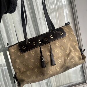 Elegant Brown VINTAGE DOONEY Designer Tote Bag